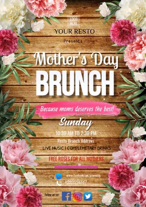 mother's day brunch a4 template