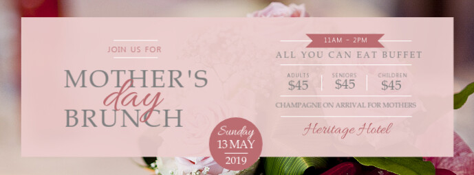 Mother's Day Brunch Deal Facebook Cover Photo template