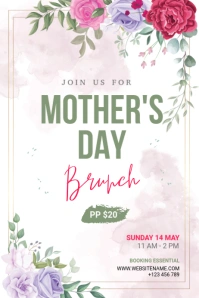 Mother's Day Brunch Banner 4 × 6 Fuß template