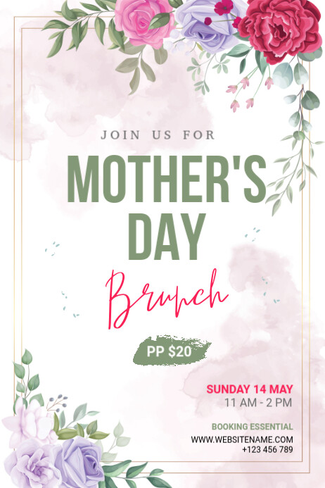 Mother's Day Brunch 横幅 4' × 6' template