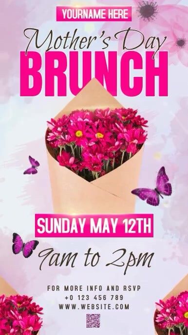 Mother's day Brunch Ekran reklamowy (9:16) template