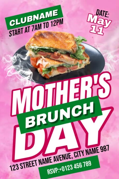 Mother's Day Brunch Plakat template
