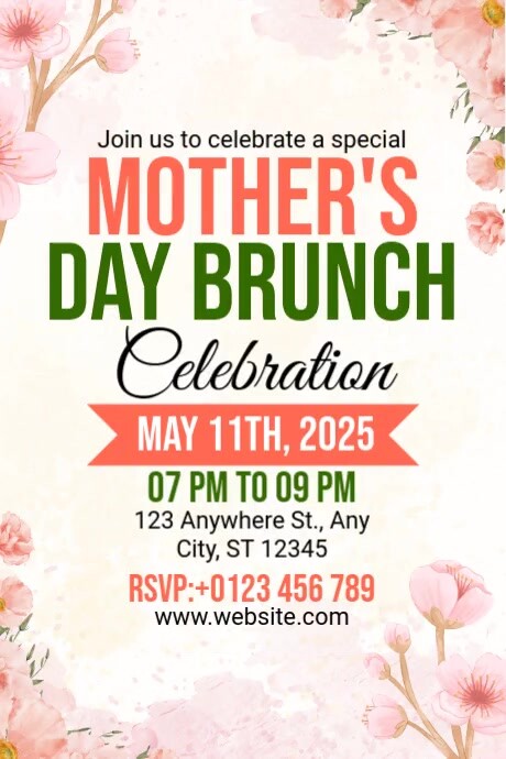 Mother's Day Brunch Poster template