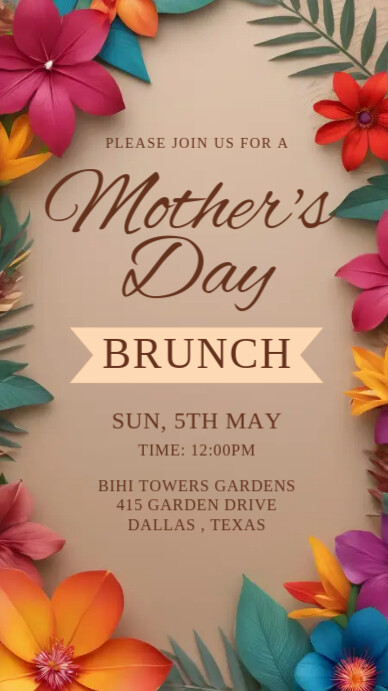 MOTHER'S DAY BRUNCH Instagram Story template