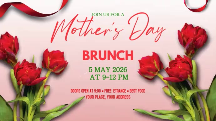 Mother's Day Brunch Digital Display Video Template | PosterMyWall