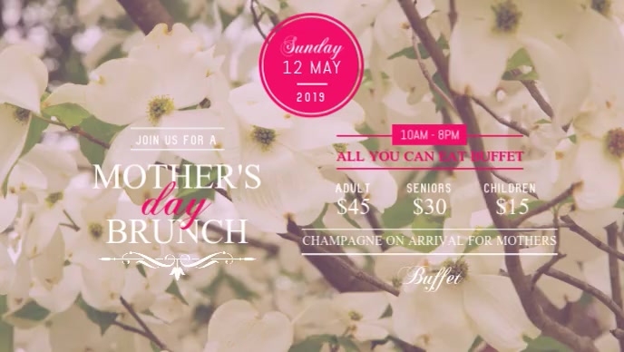Mother's Day Brunch Facebook Cover Video template