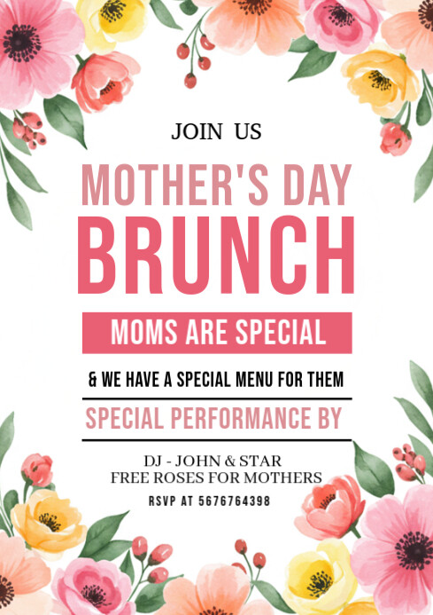 mother's day brunch flyer template | PosterMyWall