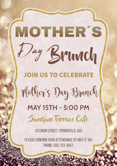 Mother's Day Brunch Invitation Template | PosterMyWall