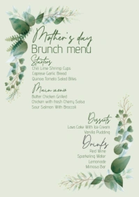 Mother's day Brunch menu card A5 template