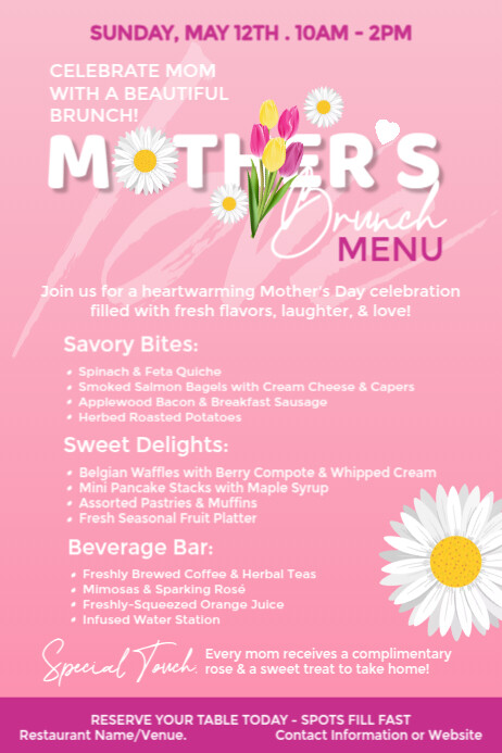 Mother's Day Brunch Poster template