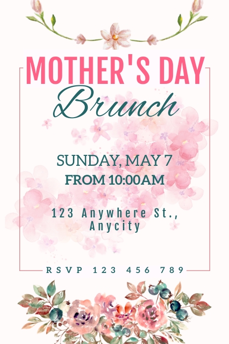 Mother's Day Brunch Poster template