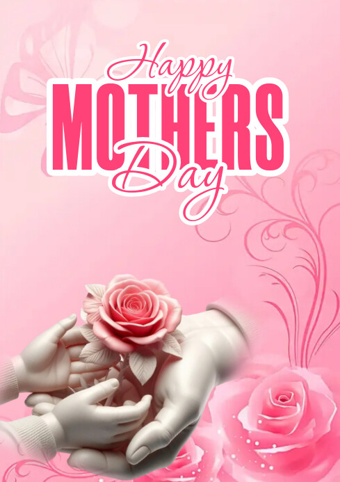 mother's day card A4 template
