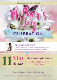 Mother's Day Celebration Church Program A6 template