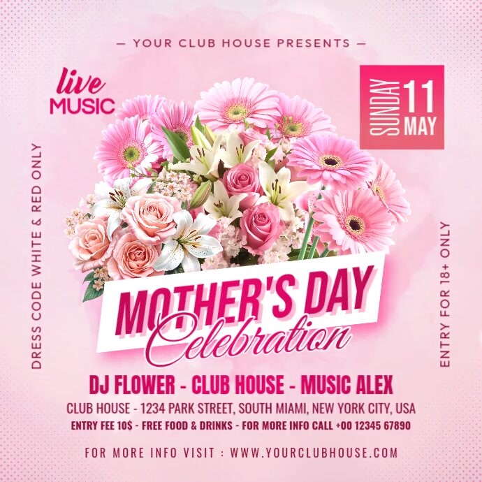 Mother's Day Celebration Post Template Wpis na Instagrama