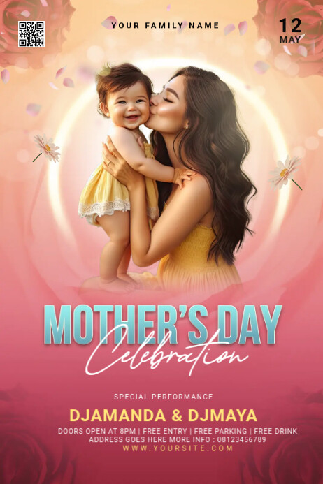 Mother's day celebration poster template