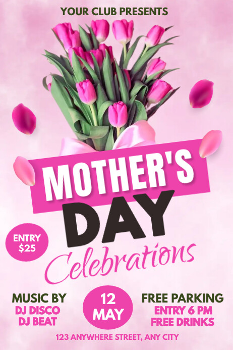 mother's day celebrations poster Plakat template