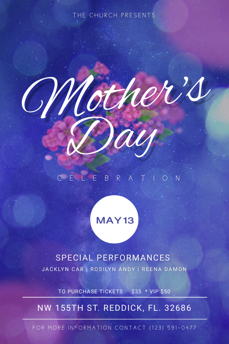 Mother's Day Church Celebration Poster template | PosterMyWall