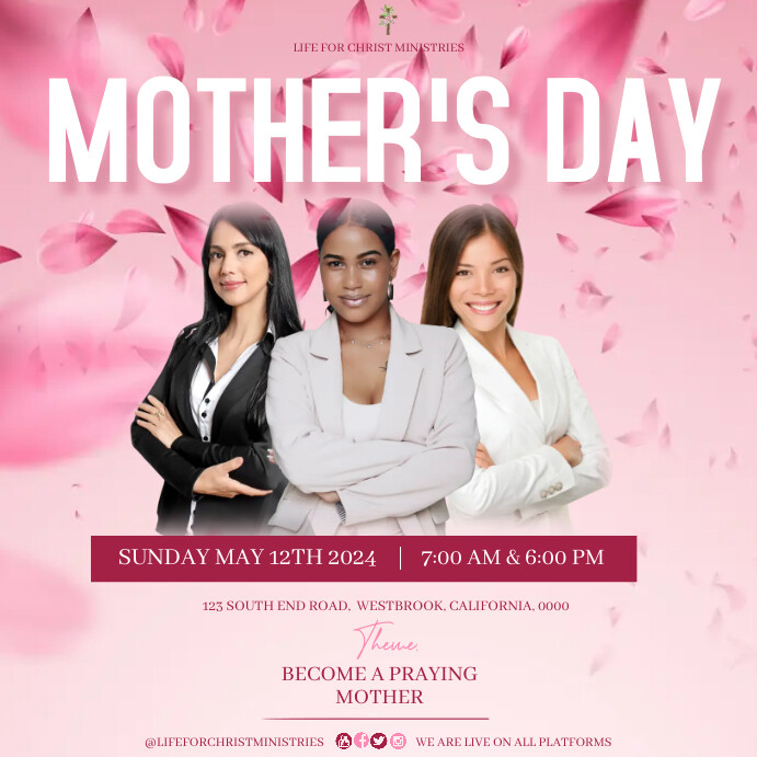Mother's day church event flyer template | PosterMyWall