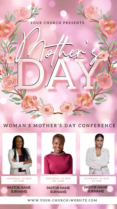 Mother's day church event flyer template Instagram Story