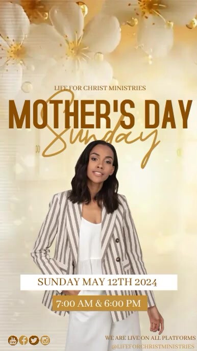 Mother's day church event flyer template Instagram Story