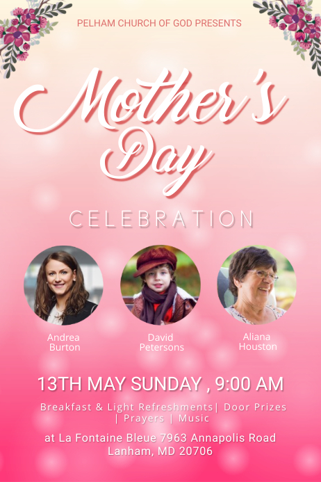 Mother's Day Church Event Poster template | PosterMyWall