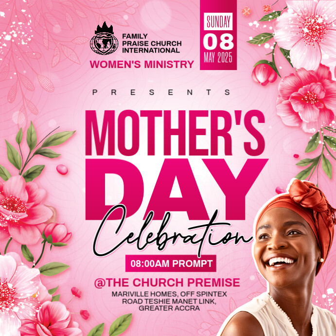 Mother's day Church flyer Wpis na Instagrama template