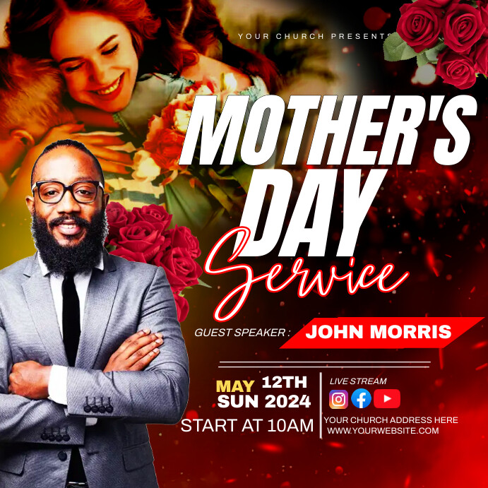 Mother's day church flyer Template | PosterMyWall
