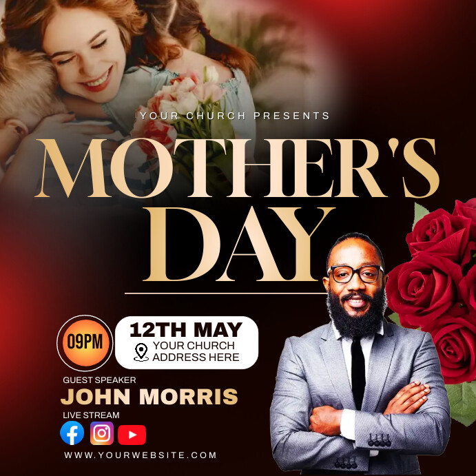 Mother's day church flyer Template | PosterMyWall