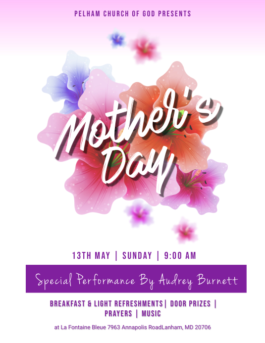 Mother's Day Church Flyer template | PosterMyWall
