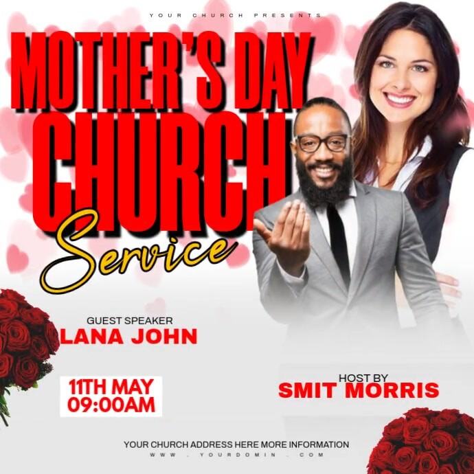 Mother's day church service Instagram Post template