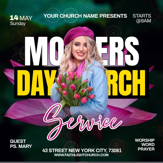 Plantilla de mother's day church service | PosterMyWall