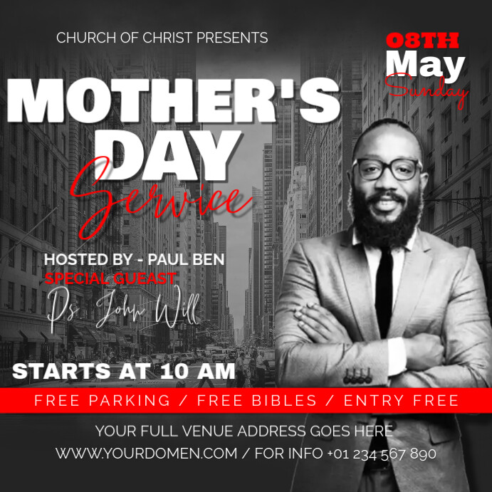 Mother's day church service Template | PosterMyWall