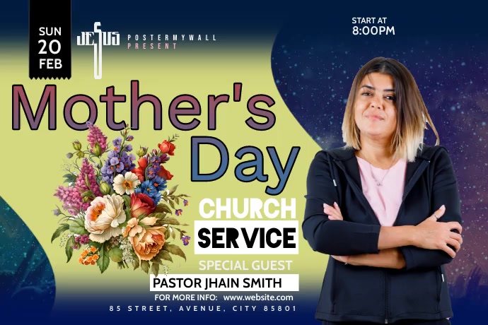 mother's day church service Template | PosterMyWall