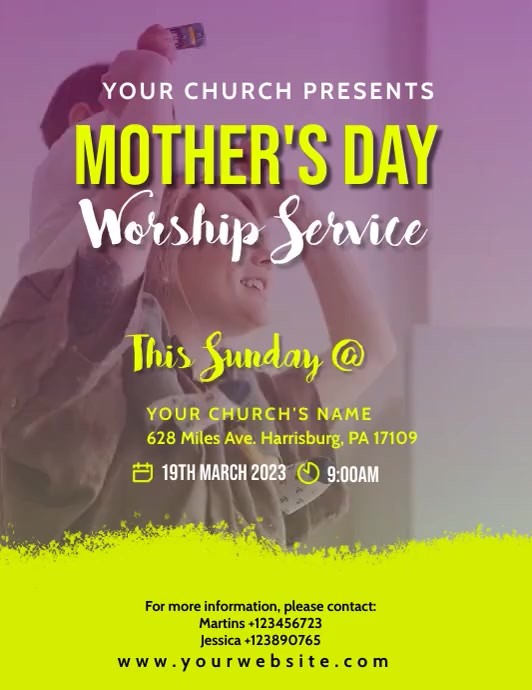 Copy of Mother's Day Church Service Poster 2023 | PosterMyWall