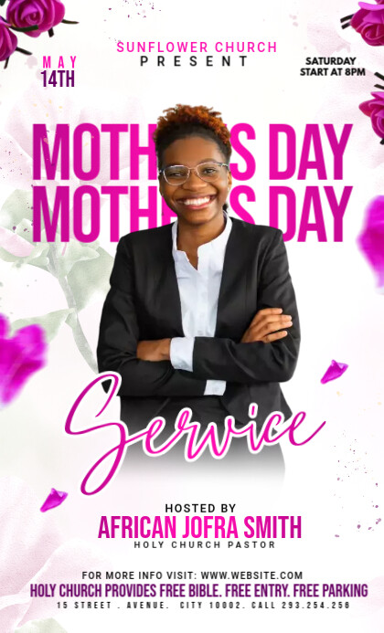 Mother's Day Church Service Template | PosterMyWall