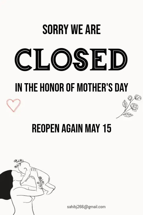 mother's day closed template | PosterMyWall