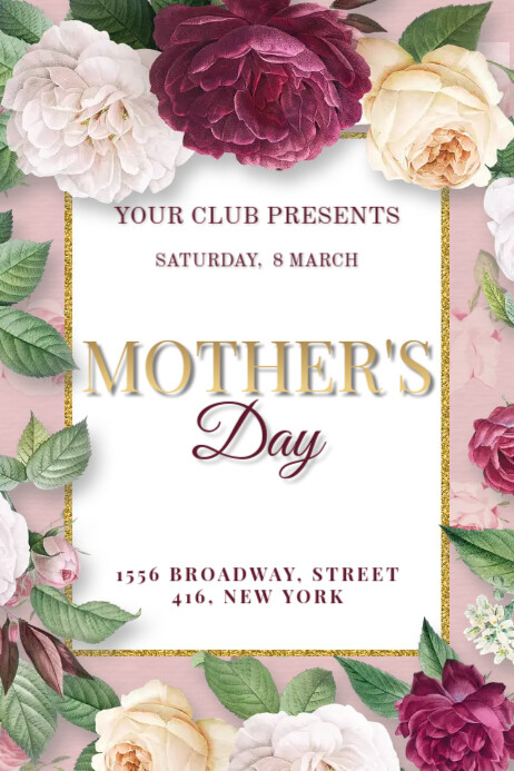 Mother's Day Transparent 4 stopy × 6 stóp template