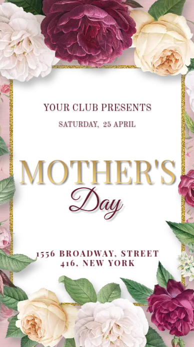 Mother's Day 数字显示屏 (9:16) template