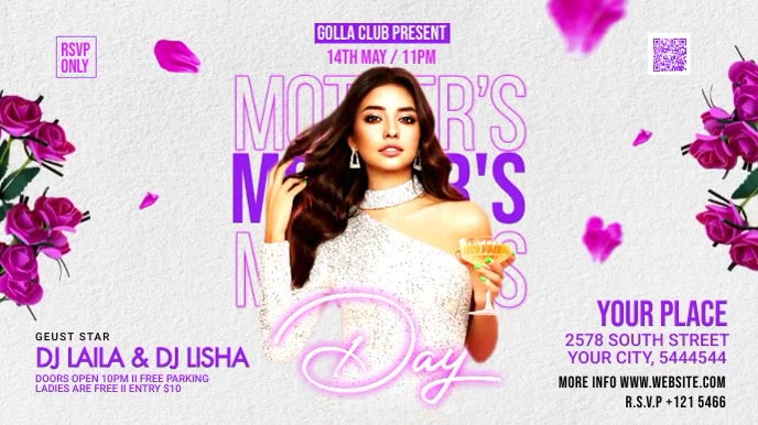 Mother's Day digital video ad Ekran reklamowy (16:9) template