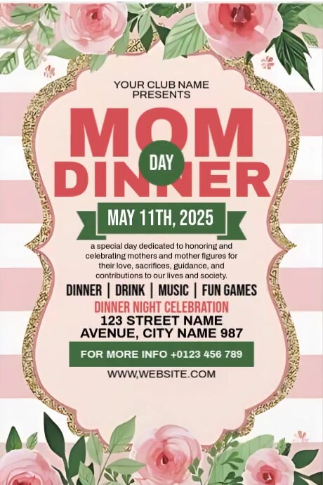 Mother's Day Dinner Ads Poster template
