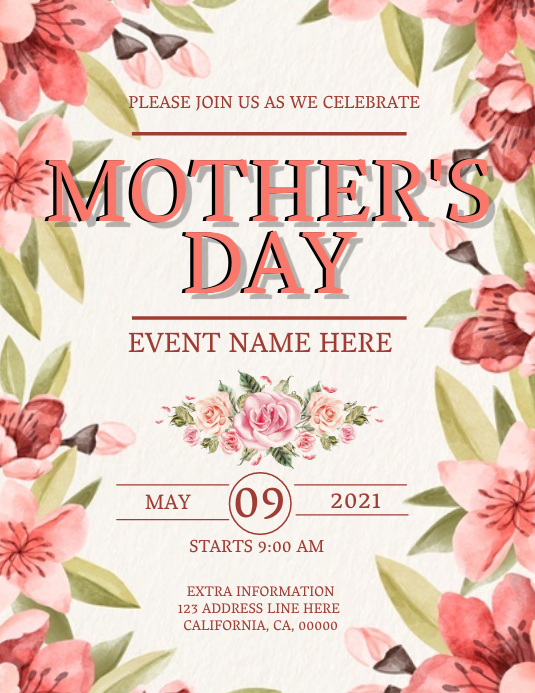 MOTHER'S DAY Event Flyer DIGITAL Template | PosterMyWall