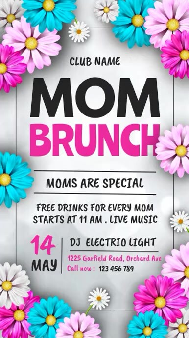 Mother's Day Flyer, Happy Mother's Day Instagram Story template