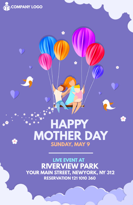 Mother's Day Flyer Mezza pagina Wide template