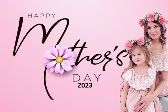 Mother's day flyer Etykieta template