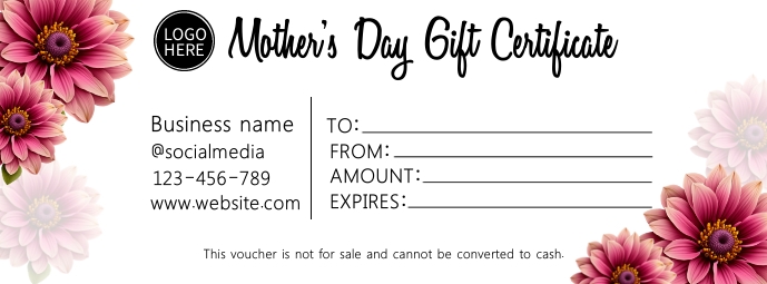 Mother's Day Gift Certificate Template | PosterMyWall