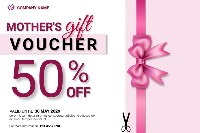 Mother's Day Gift Voucher Label template