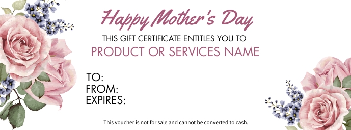 Mother's Day Gift Voucher Zdjęcie w tle na Facebooka template