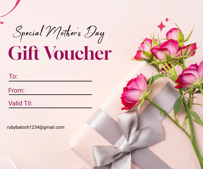 Mother's day gift voucher Średni prostokąt template