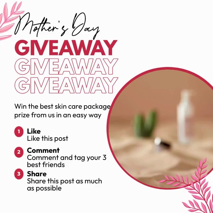 Mother's Day Giveaway Wpis na Instagrama template