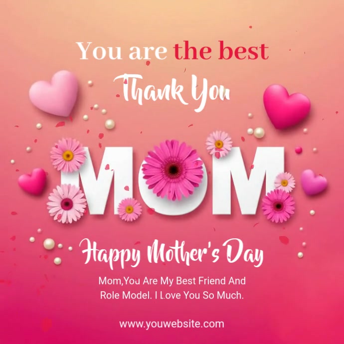 Mother's Day Greeting Card Square (1:1) template